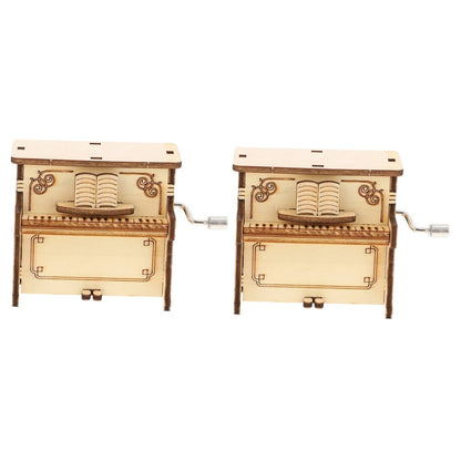 Worgeous 2-Piece Wooden Assembly Puzzle Craft Kit Desktop Musical Piano Model for Adults Teens V1189-WXFWAL-20260326-02175