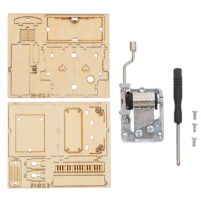 Worgeous 2-Piece Wooden Assembly Puzzle Craft Kit Desktop Musical Piano Model for Adults Teens V1189-WXFWAL-20260326-02175