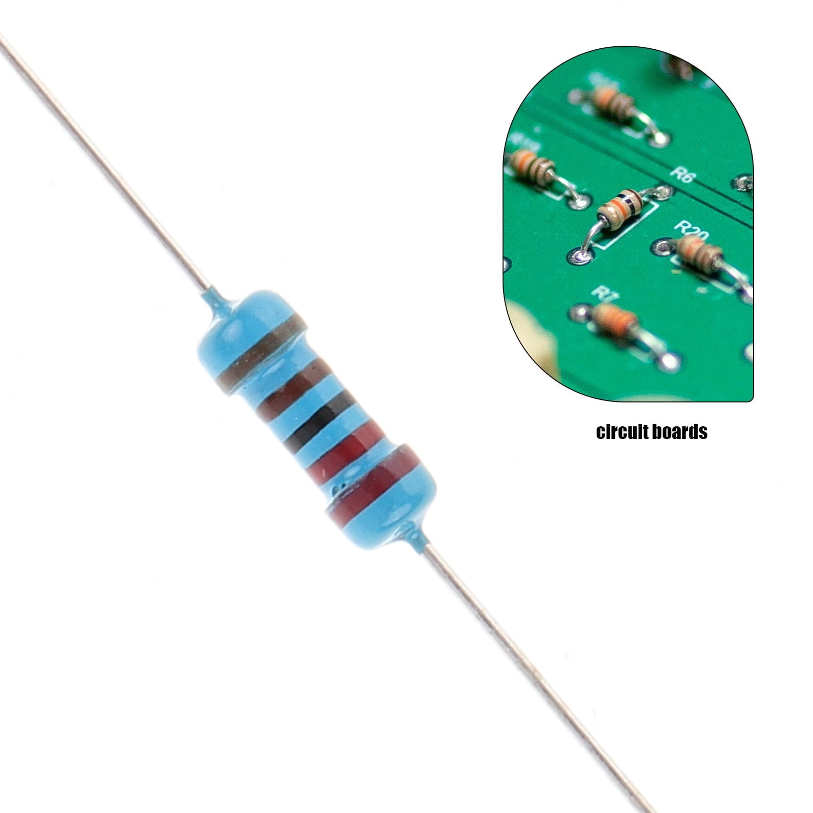 HOOWIFFY Resistors Kit Assorted Metal Film for Circuit Boards Easy Storage 1Set V1189-WXFWAL-20260326-02178