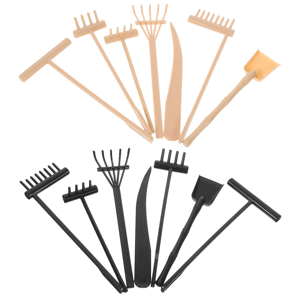 Worgeous 14pcs Mini Plastic Rakes Small Garden Rakes for Sand Table Crafts and Adornments Tools Set V1189-WXFWAL-20260326-02209