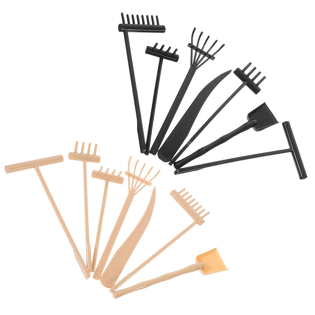 Worgeous 14pcs Mini Plastic Rakes Small Garden Rakes for Sand Table Crafts and Adornments Tools Set V1189-WXFWAL-20260326-02209