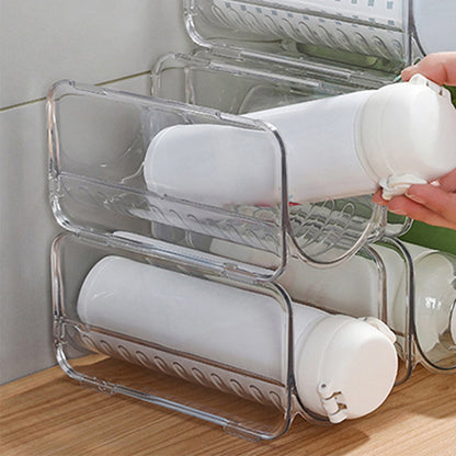 AYktou Wine Rack Water Bottle Organizer Sodas Can Organizer,Stackable Cabinet Organizer Bottle Plastic Water V1189-WXFWAL-20260326-02221