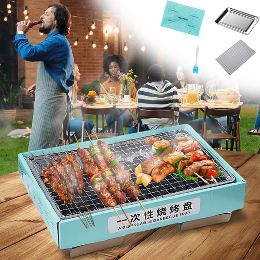 Kdkad Disposable BBQ Grill - Portable Outdoor Picnic, Cam& Group Gatherings - Low-Smoke Stainless Steel Kraft V1189-WXFWAL-20260326-02226