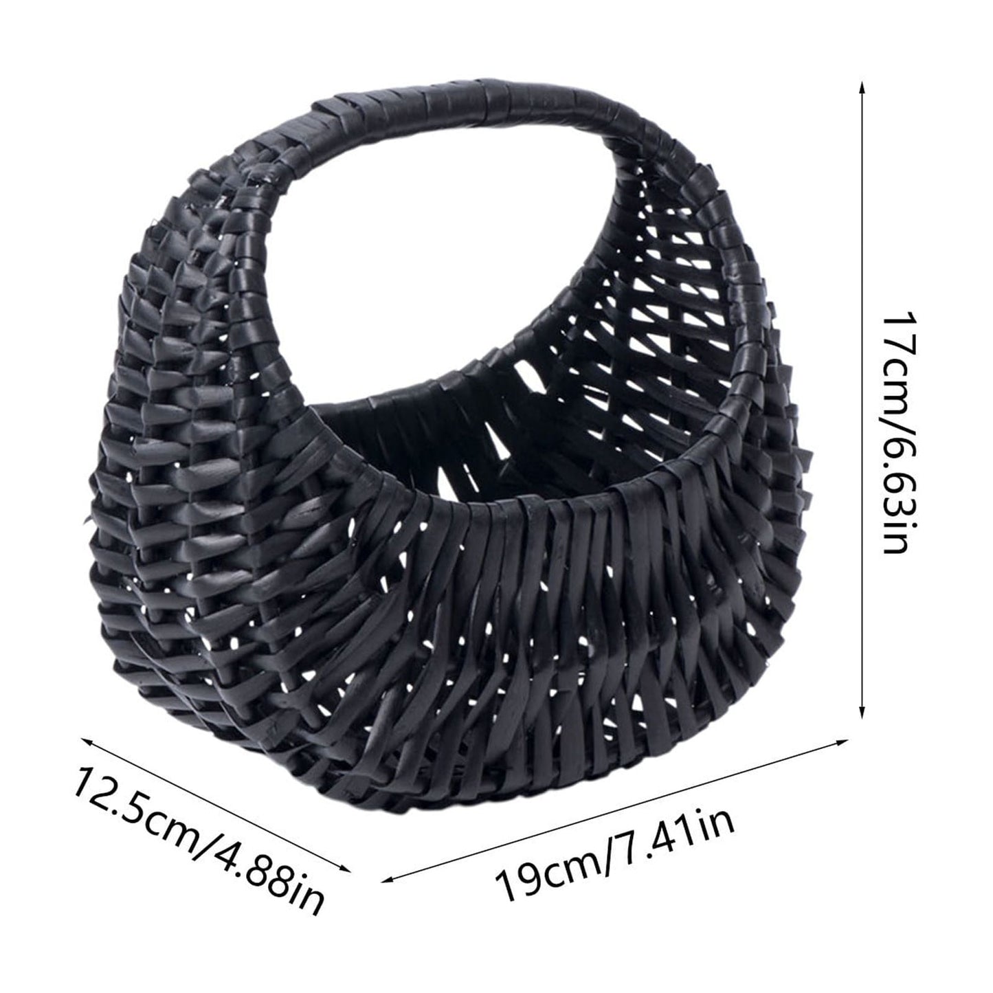 Darzheoy Wicker Basket with Handle, Wicker Shopping Basket, Picnic Baskets, Wicker Storage Basket, Rattan V1189-WXFWAL-20260326-02231