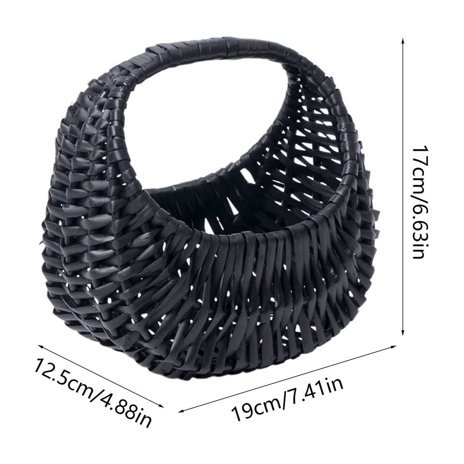 Darzheoy Wicker Basket with Handle, Wicker Shopping Basket, Picnic Baskets, Wicker Storage Basket, Rattan V1189-WXFWAL-20260326-02231