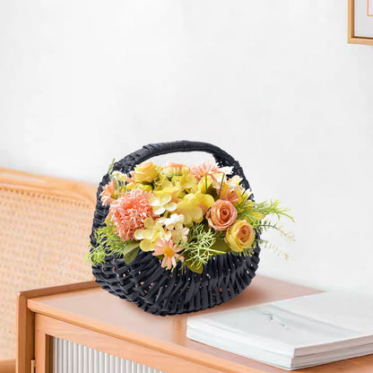 Darzheoy Wicker Basket with Handle, Wicker Shopping Basket, Picnic Baskets, Wicker Storage Basket, Rattan V1189-WXFWAL-20260326-02231