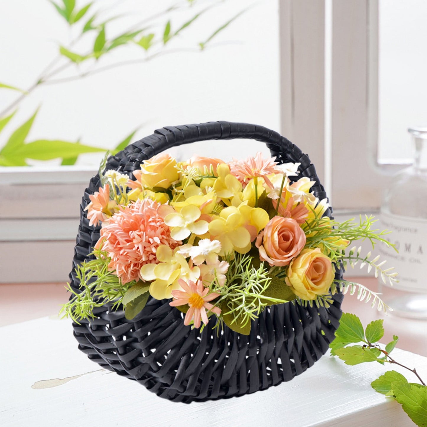 Darzheoy Wicker Basket with Handle, Wicker Shopping Basket, Picnic Baskets, Wicker Storage Basket, Rattan V1189-WXFWAL-20260326-02231