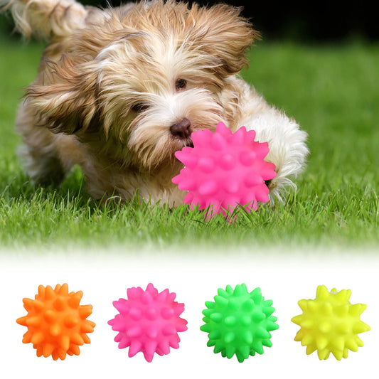 Darzheoy Squeaky Fetch Spike Balls Toys for Pet Small Dogs Puppy Rubber 2 Pack Bright Colors Chew Teething V1189-WXFWAL-20260326-02260