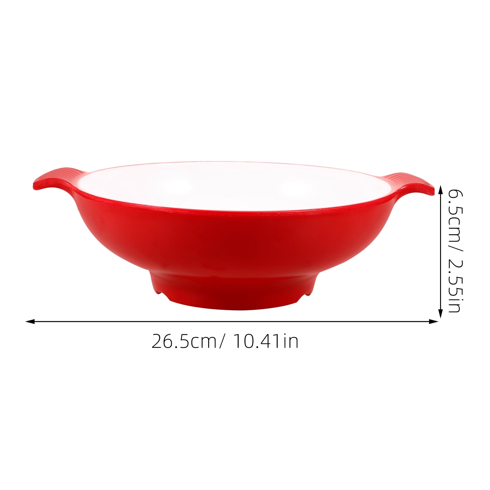 SKISUNO Large Salad Serving Bowl Red Plastic 1Set 10.41X8.45X2.55in V1189-WXFWAL-20260326-02261