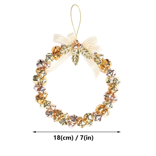 WHAMVOX Golden Christmas Bell Wreath with Bells for Decoration Iron Material Adds Festive Touch V1189-WXFWAL-20260326-02266