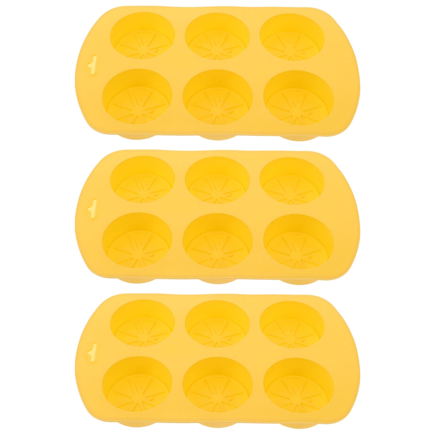 HOOWIFFY Silicone Baking Mold Lemon Slice Shaped for Soap Making Yellow 3Pcs V1189-WXFWAL-20260326-02271