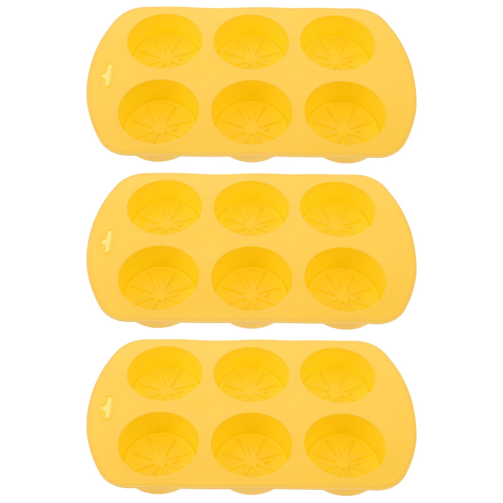 HOOWIFFY Silicone Baking Mold Lemon Slice Shaped for Soap Making Yellow 3Pcs V1189-WXFWAL-20260326-02271