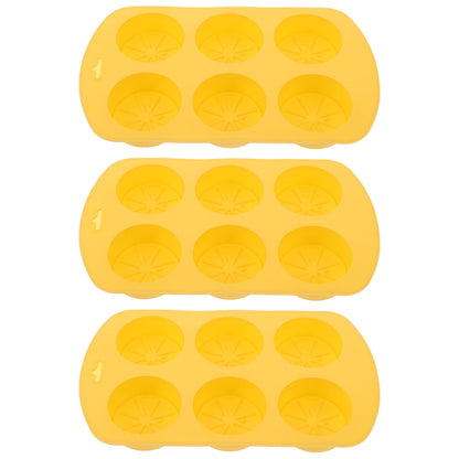 HOOWIFFY Silicone Baking Mold Lemon Slice Shaped for Soap Making Yellow 3Pcs V1189-WXFWAL-20260326-02271