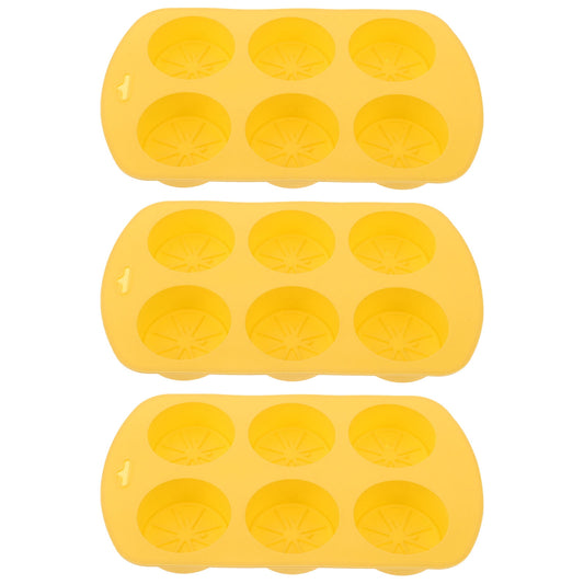 HOOWIFFY Silicone Baking Mold Lemon Slice Shaped for Soap Making Yellow 3Pcs V1189-WXFWAL-20260326-02271