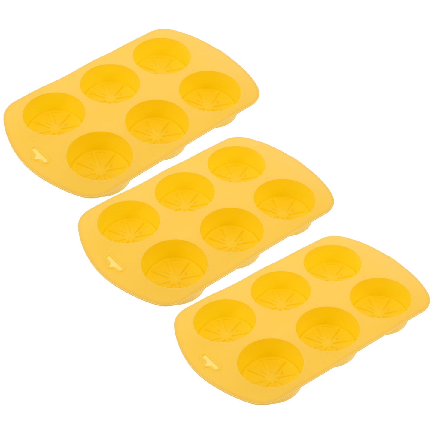 HOOWIFFY Silicone Baking Mold Lemon Slice Shaped for Soap Making Yellow 3Pcs V1189-WXFWAL-20260326-02271
