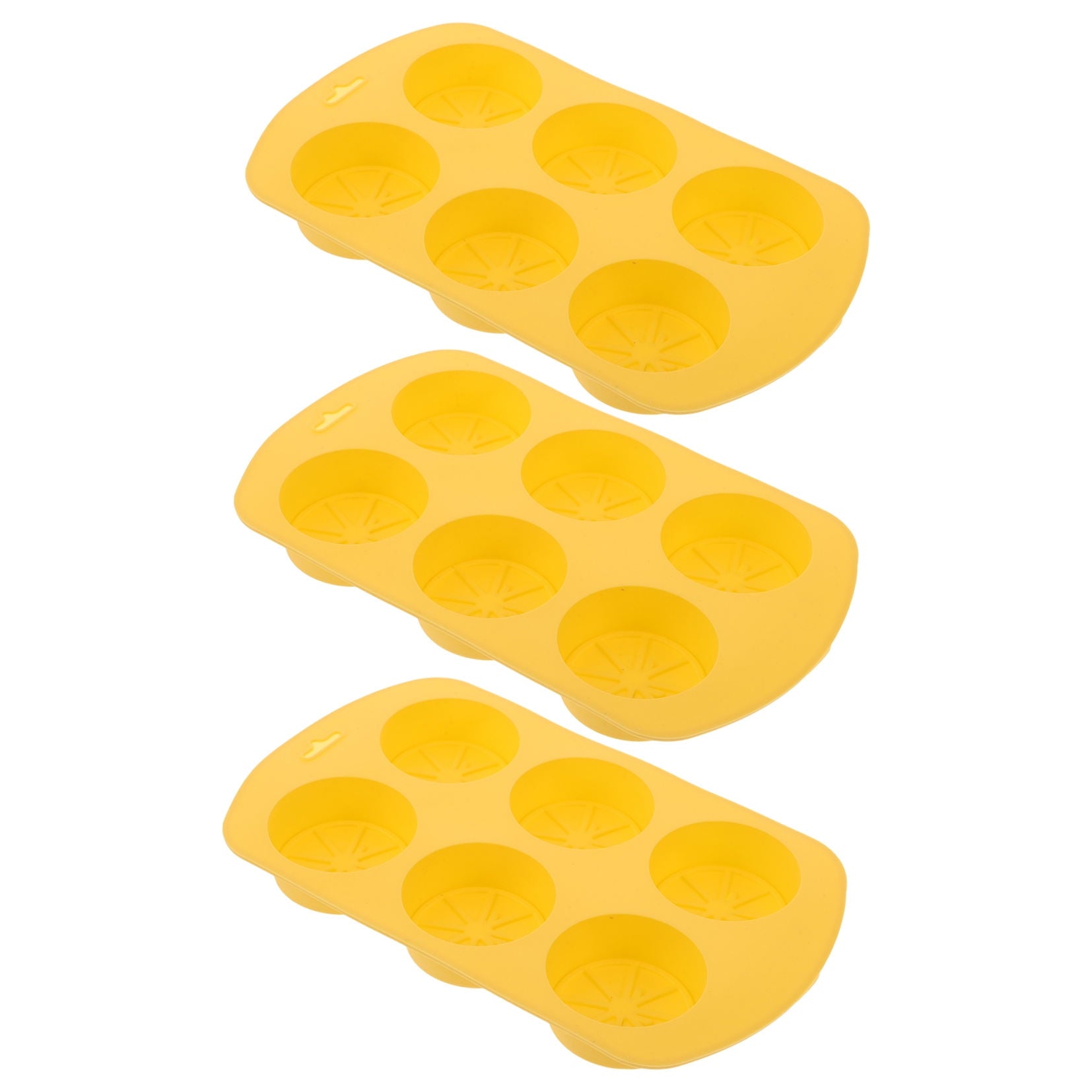 HOOWIFFY Silicone Baking Mold Lemon Slice Shaped for Soap Making Yellow 3Pcs V1189-WXFWAL-20260326-02271