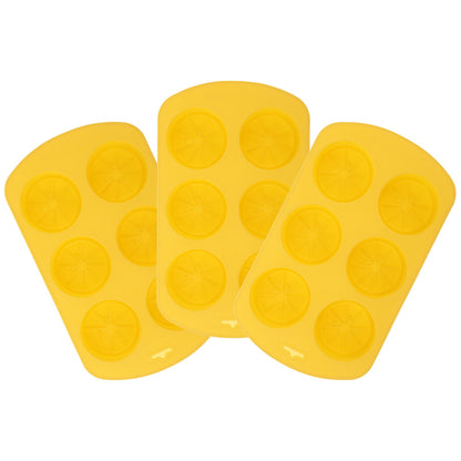 HOOWIFFY Silicone Baking Mold Lemon Slice Shaped for Soap Making Yellow 3Pcs V1189-WXFWAL-20260326-02271