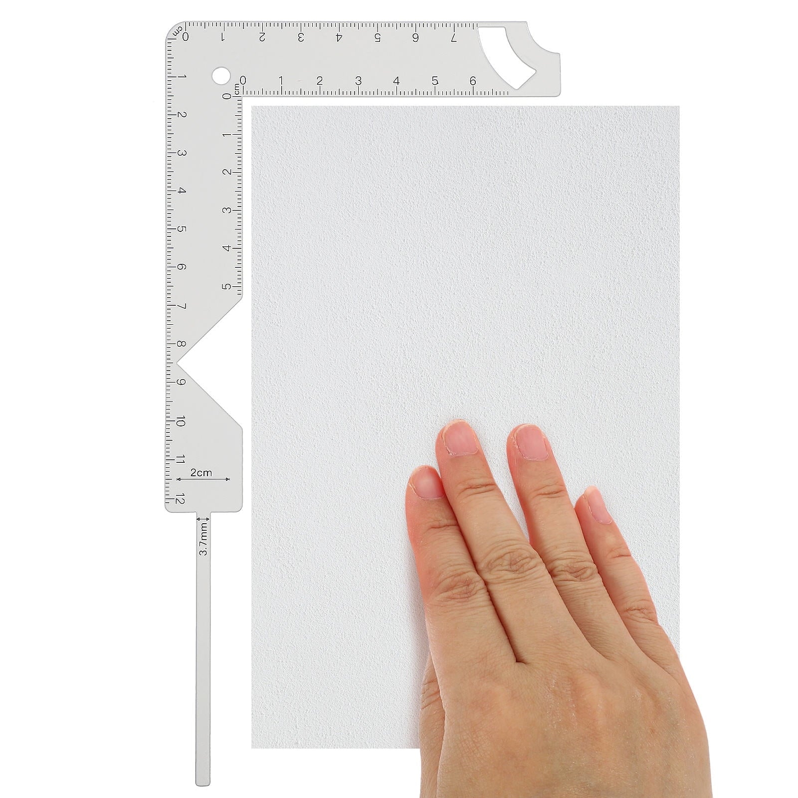 HOOWIFFY Book Cover Ruler Bookbinding Tools Silver Metal Marking Radian Measuring Tasks 1 Set V1189-WXFWAL-20260326-02274