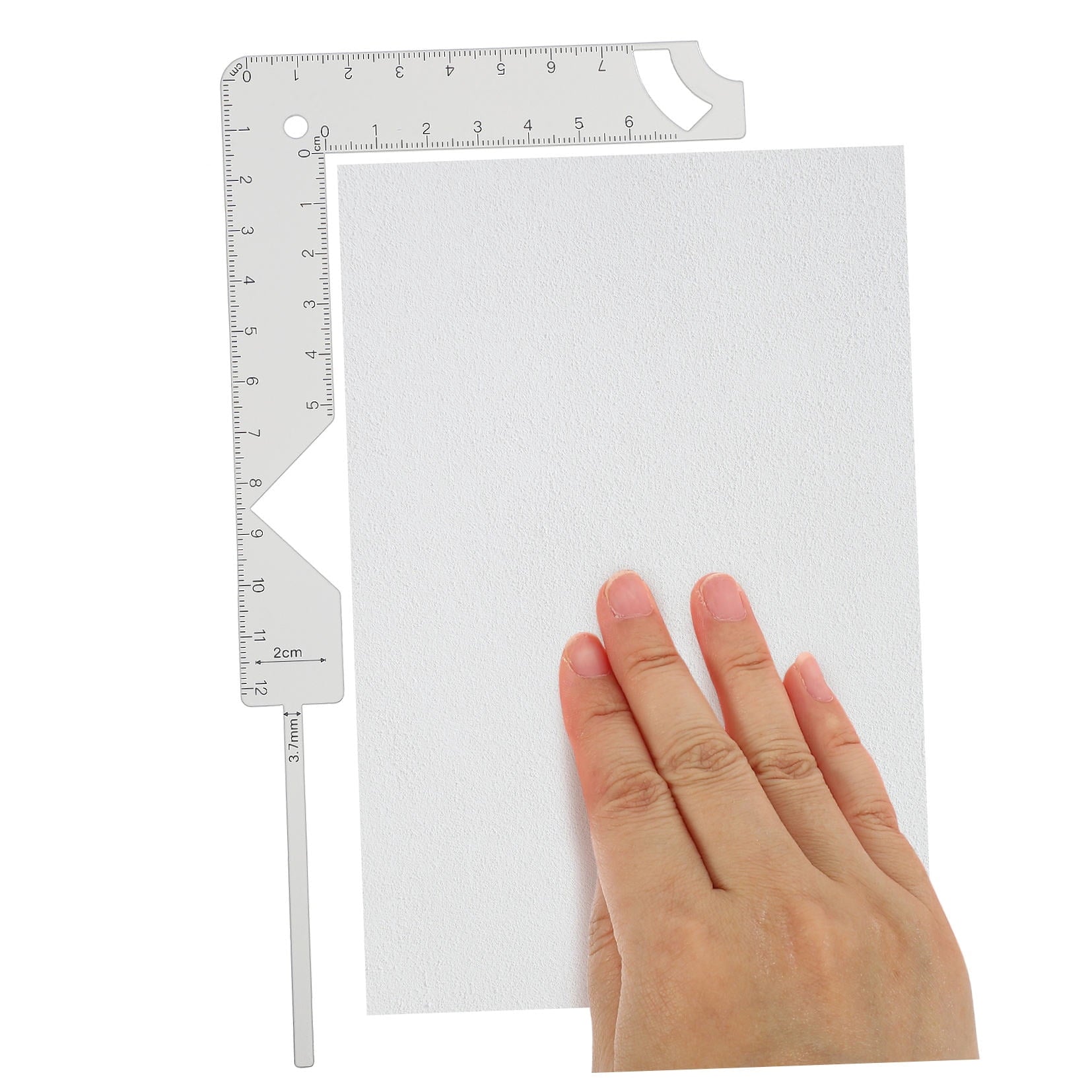 HOOWIFFY Book Cover Ruler Bookbinding Tools Silver Metal Marking Radian Measuring Tasks 1 Set V1189-WXFWAL-20260326-02274