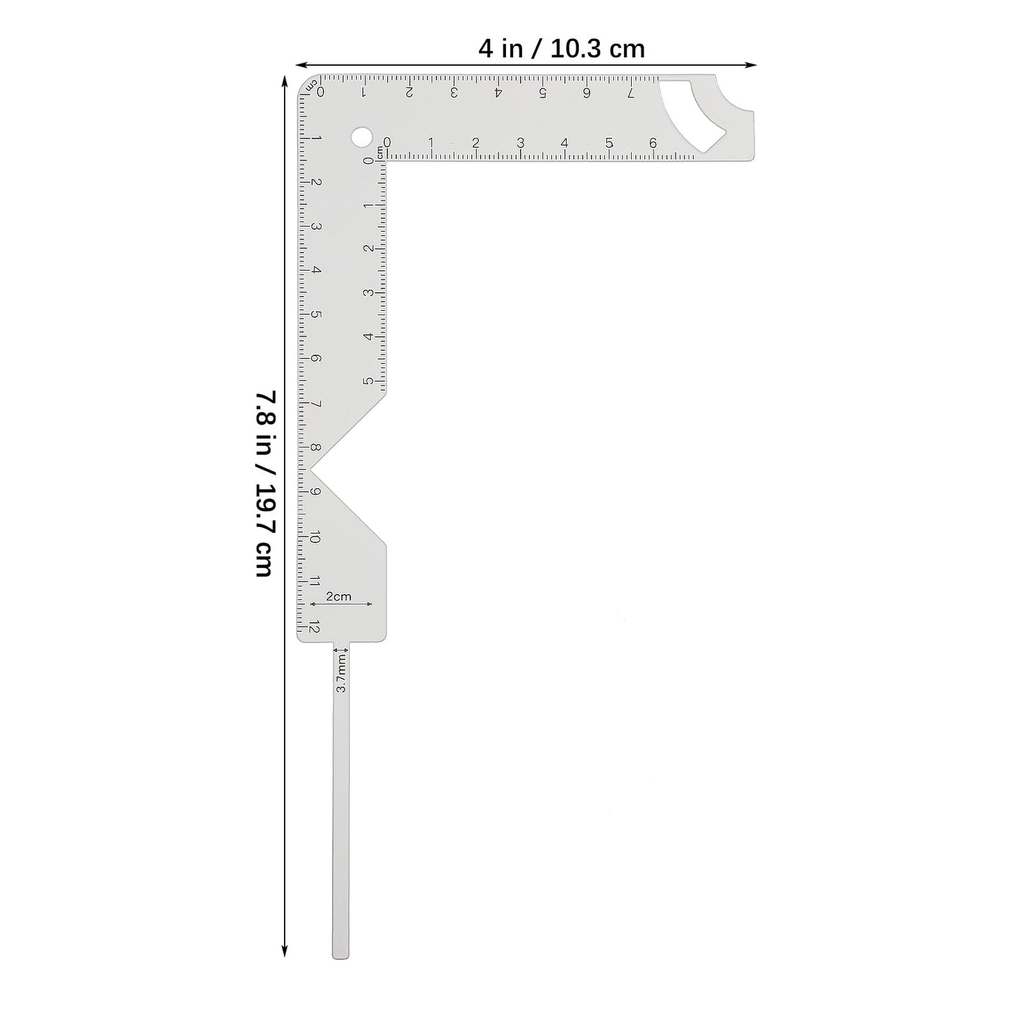 HOOWIFFY Book Cover Ruler Bookbinding Tools Silver Metal Marking Radian Measuring Tasks 1 Set V1189-WXFWAL-20260326-02274