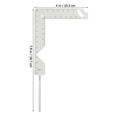 HOOWIFFY Book Cover Ruler Bookbinding Tools Silver Metal Marking Radian Measuring Tasks 1 Set V1189-WXFWAL-20260326-02274