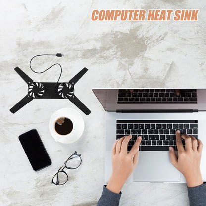 WHAMVOX Laptop Cooling Pad with Fan, Notebook Cooler Radiator Ventilation, Black, Efficient Heat Dissipation V1189-WXFWAL-20260326-02275