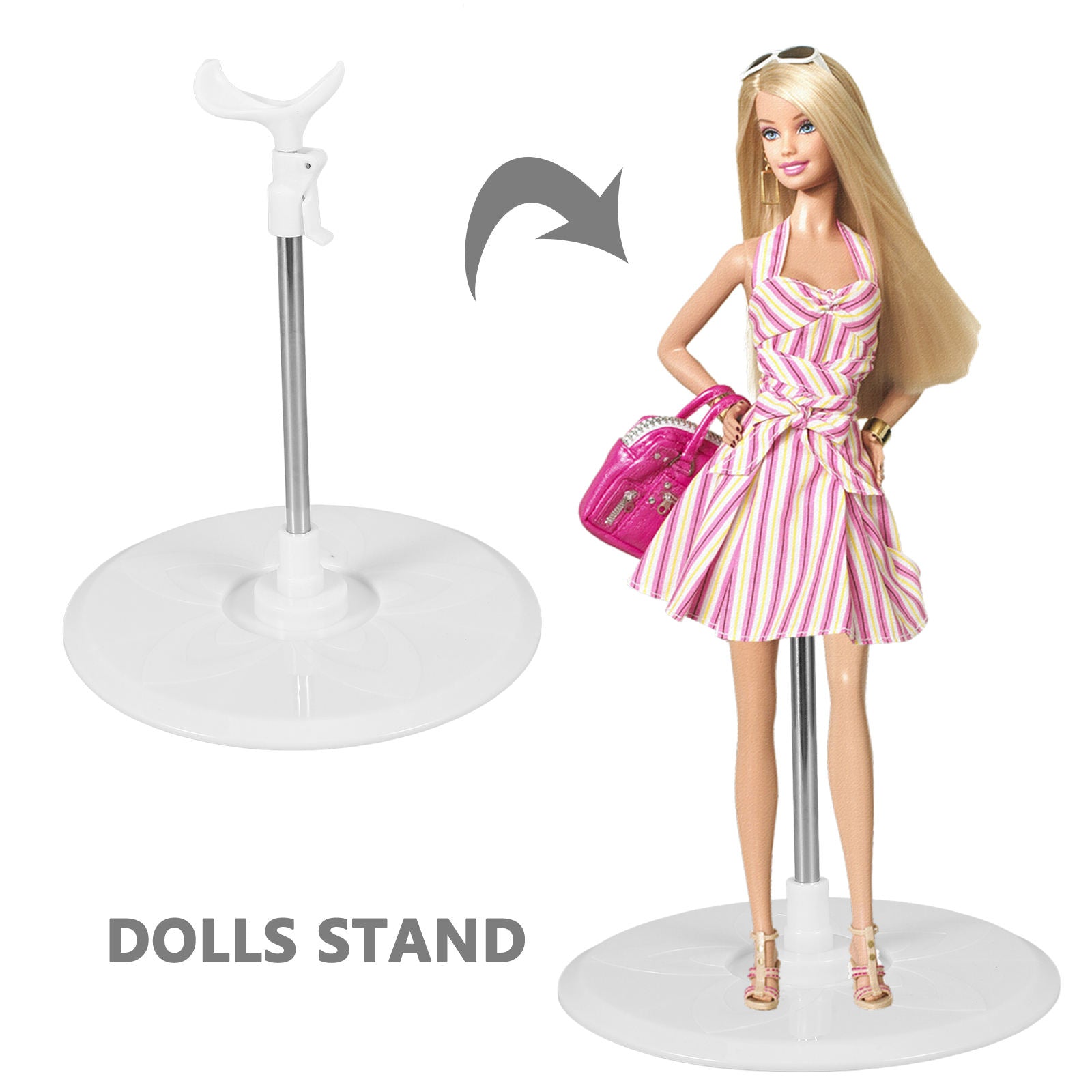 WHAMVOX Adjustable Metal Doll Display Stand Holder for Desktop, Organizer for Collectible Dolls and Figures V1189-WXFWAL-20260326-02277