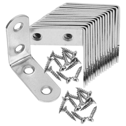 WHAMVOX 16 Sets Angle Brackets for Shelves 90 Degree Corner Brace Braces Silver V1189-WXFWAL-20260326-02282
