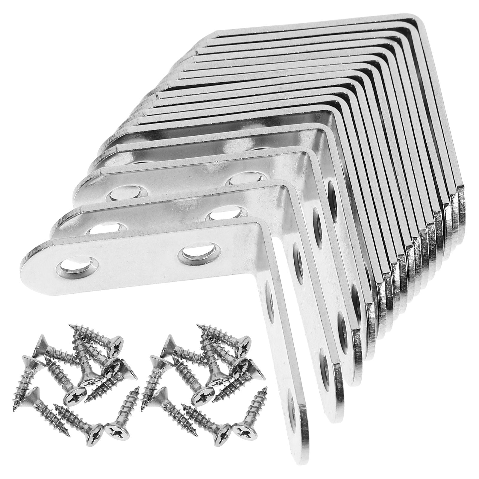 WHAMVOX 16 Sets Angle Brackets for Shelves 90 Degree Corner Brace Braces Silver V1189-WXFWAL-20260326-02282