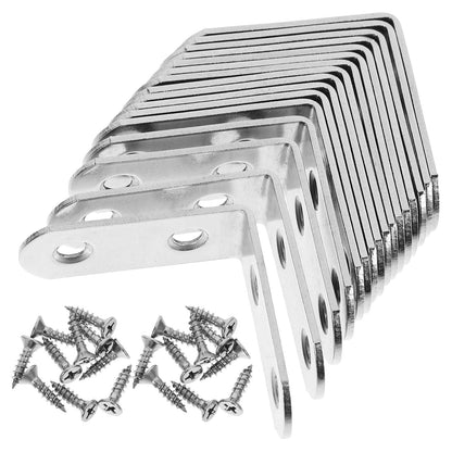 WHAMVOX 16 Sets Angle Brackets for Shelves 90 Degree Corner Brace Braces Silver V1189-WXFWAL-20260326-02282
