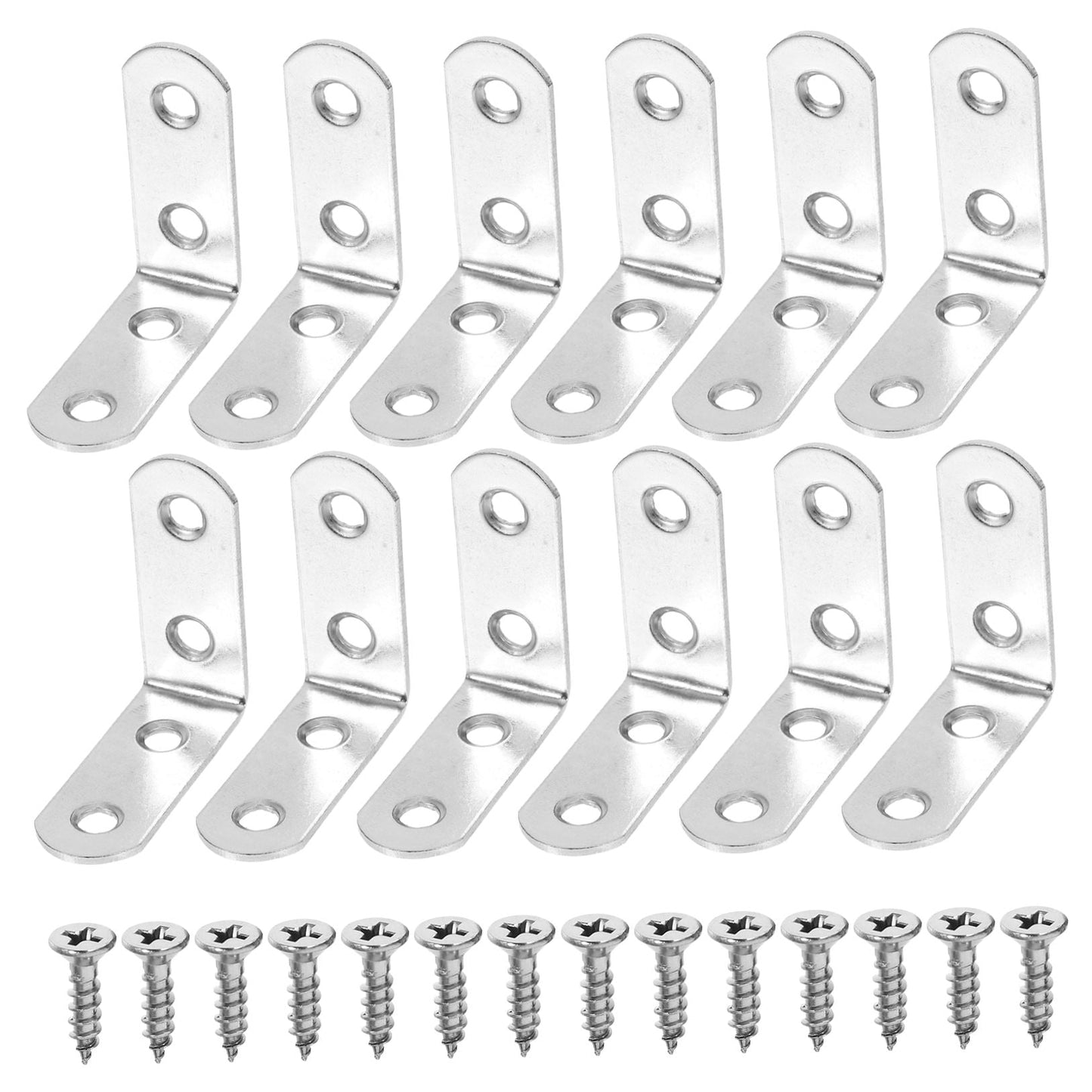 WHAMVOX 16 Sets Angle Brackets for Shelves 90 Degree Corner Brace Braces Silver V1189-WXFWAL-20260326-02282