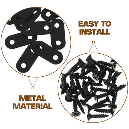 WHAMVOX 16 Sets Flat Corner Braces Straight Mending Plates Metal Fixing Corner Brace with Screws V1189-WXFWAL-20260326-02289