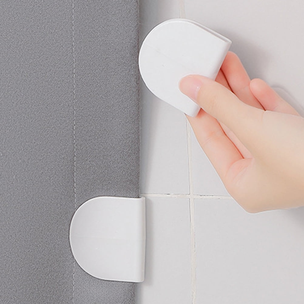 WHAMVOX 4 Pcs Adhesive Shower Curtain Clip Bathroom for Wall Clips White V1189-WXFWAL-20260326-02291