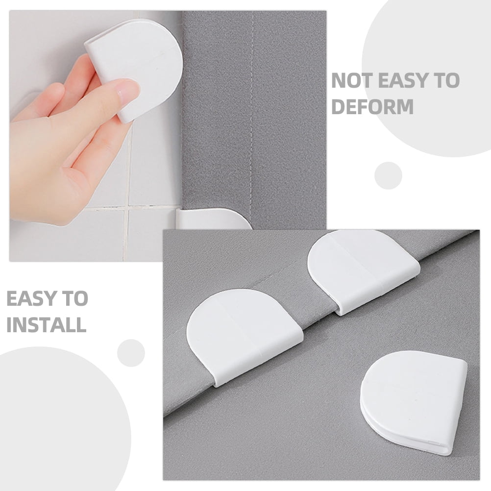 WHAMVOX 4 Pcs Adhesive Shower Curtain Clip Bathroom for Wall Clips White V1189-WXFWAL-20260326-02291