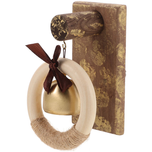 WHAMVOX Wooden Brass Doorbell Shopkeeper Bell for Door Opening Entrance Wood Doorbell Wind Chime Office V1189-WXFWAL-20260326-02295