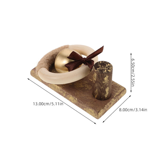 WHAMVOX Wooden Brass Doorbell Shopkeeper Bell for Door Opening Entrance Wood Doorbell Wind Chime Office V1189-WXFWAL-20260326-02295