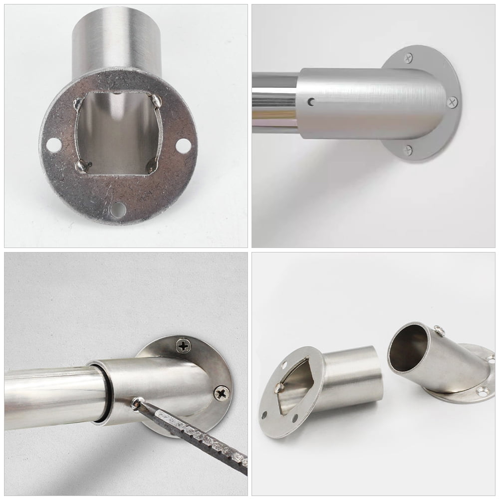 WHAMVOX 4 Pcs Closet Rod Brackets Angled Clothes Rail 6.60X5.20X5.20CM Silver V1189-WXFWAL-20260326-02297