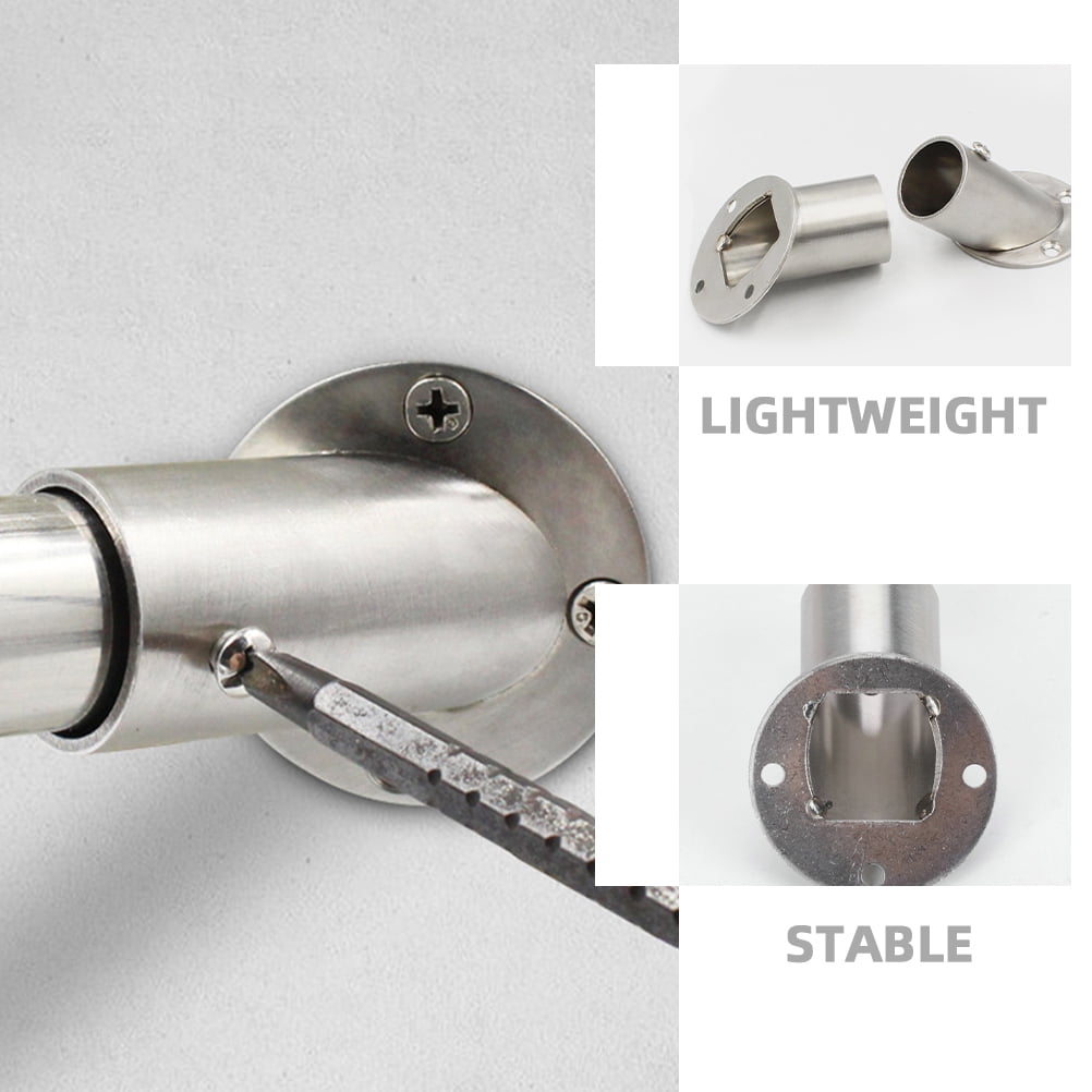WHAMVOX 4 Pcs Closet Rod Brackets Angled Clothes Rail 6.60X5.20X5.20CM Silver V1189-WXFWAL-20260326-02297