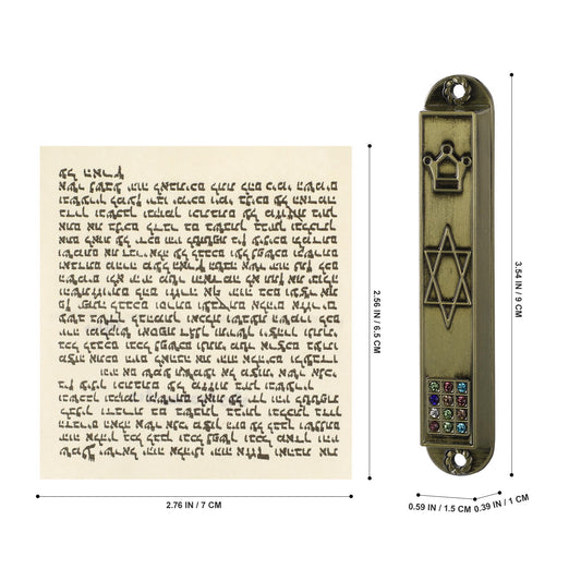 HOOWIFFY 5Pcs Judaica Metal Mezuzah Adornment with Retro Style for House and Office Decor V1189-WXFWAL-20260326-02300