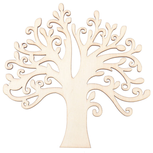 10pcs Family Tree Cutouts Craft, Unfinished Wood Tree Slices DIY Ornaments Decorative Hanging Wooden Chips V1189-WXFWAL-20260326-02305