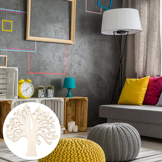 10pcs Family Tree Cutouts Craft, Unfinished Wood Tree Slices DIY Ornaments Decorative Hanging Wooden Chips V1189-WXFWAL-20260326-02305