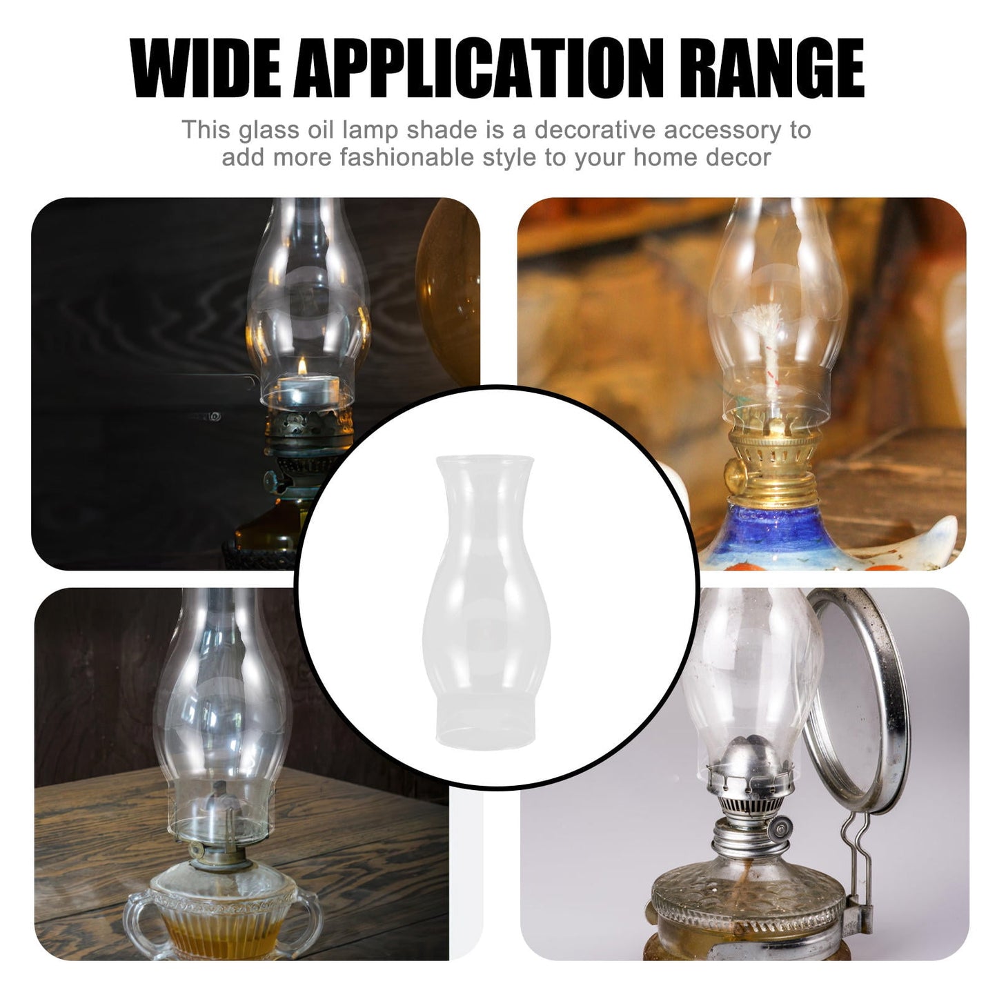 WHAMVOX Transparent Replacement Globe for Kerosene Lamp Shade, Light Cover for Oil Lamps V1189-WXFWAL-20260326-02307