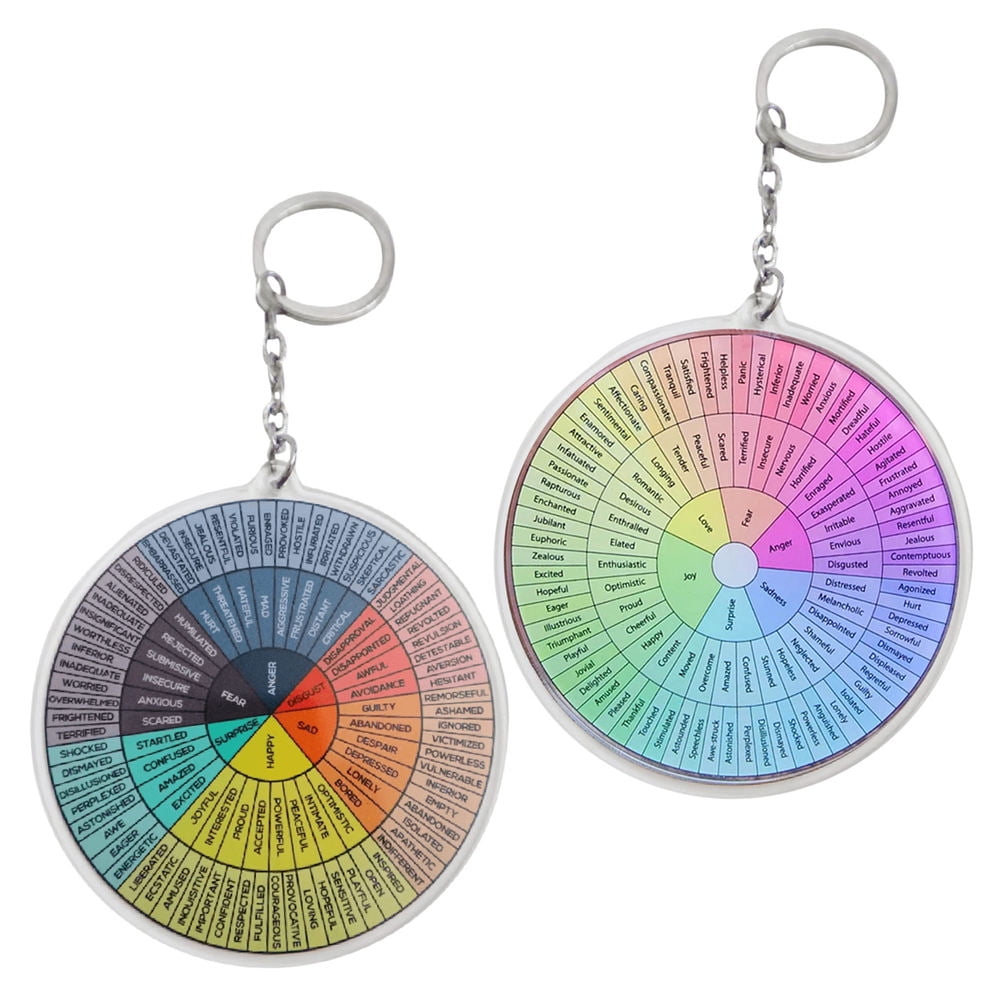 WHAMVOX 2-Pack Metal Hanging Emotion Wheel Keychain Set, Decorative Key for Bags and Keys V1189-WXFWAL-20260326-02310