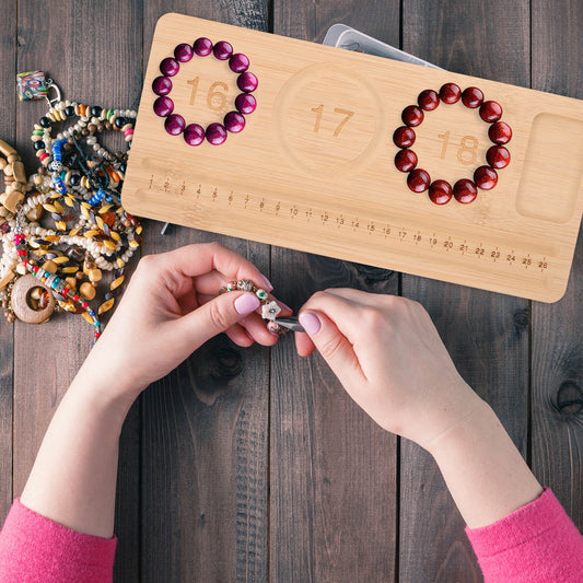 WHAMVOX Wooden Sorting Tray Bracelet Helper to Put on Beading Board Child Travel Brown V1189-WXFWAL-20260326-02311