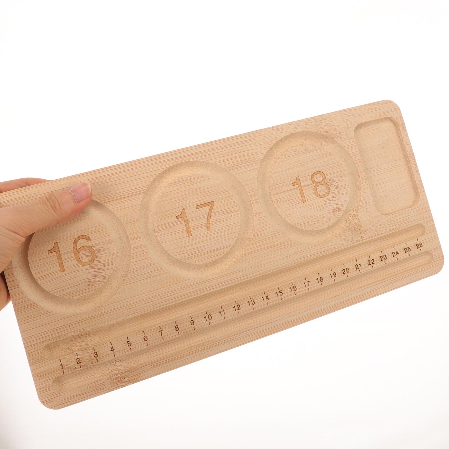 WHAMVOX Wooden Sorting Tray Bracelet Helper to Put on Beading Board Child Travel Brown V1189-WXFWAL-20260326-02311