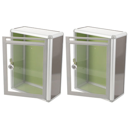 WHAMVOX 2 Pcs Modern Mailbox Wall Mount Transparent Office V1189-WXFWAL-20260326-02312