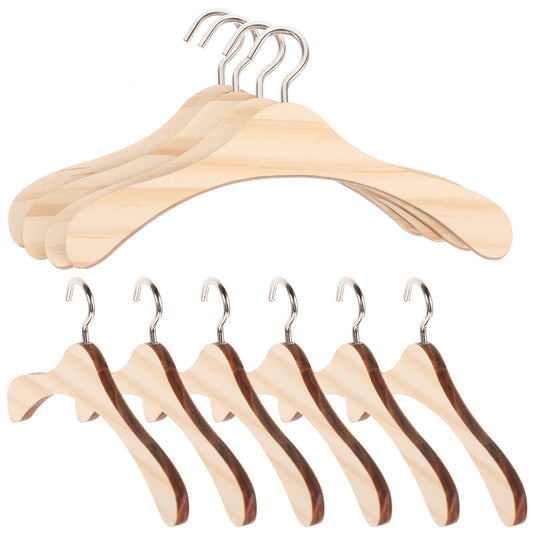 WHAMVOX 10 Pcs Mini Wooden Clothes Rack Hangers Clothing Kids Toys Baby V1189-WXFWAL-20260326-02313