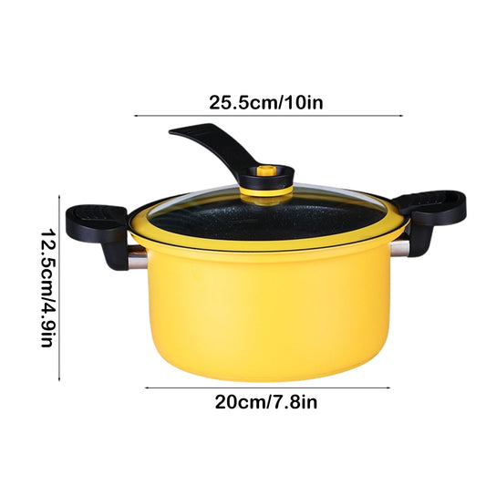 Darzheoy Nonstick Ceramic Coated Sauce Pan with Lid, Crock Pot with Twist & Lock Handles, Micro Pressure V1189-WXFWAL-20260326-02319