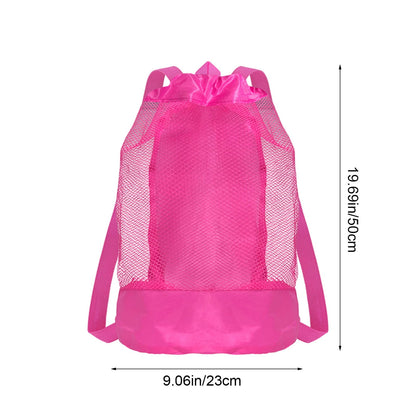 Darzheoy Swim Bag Mesh Drawstring Backpack Beach Backpack for Swimming, Gym, and Workout Gear Hot Pink V1189-WXFWAL-20260326-02330