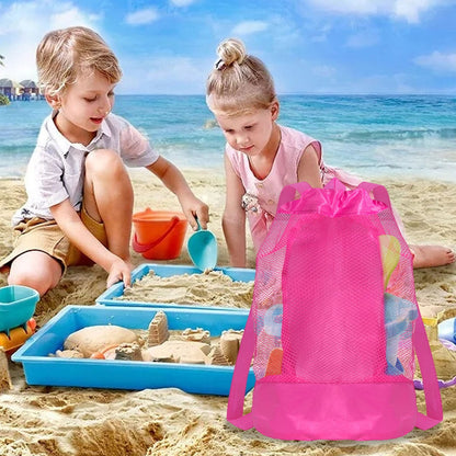 Darzheoy Swim Bag Mesh Drawstring Backpack Beach Backpack for Swimming, Gym, and Workout Gear Hot Pink V1189-WXFWAL-20260326-02330